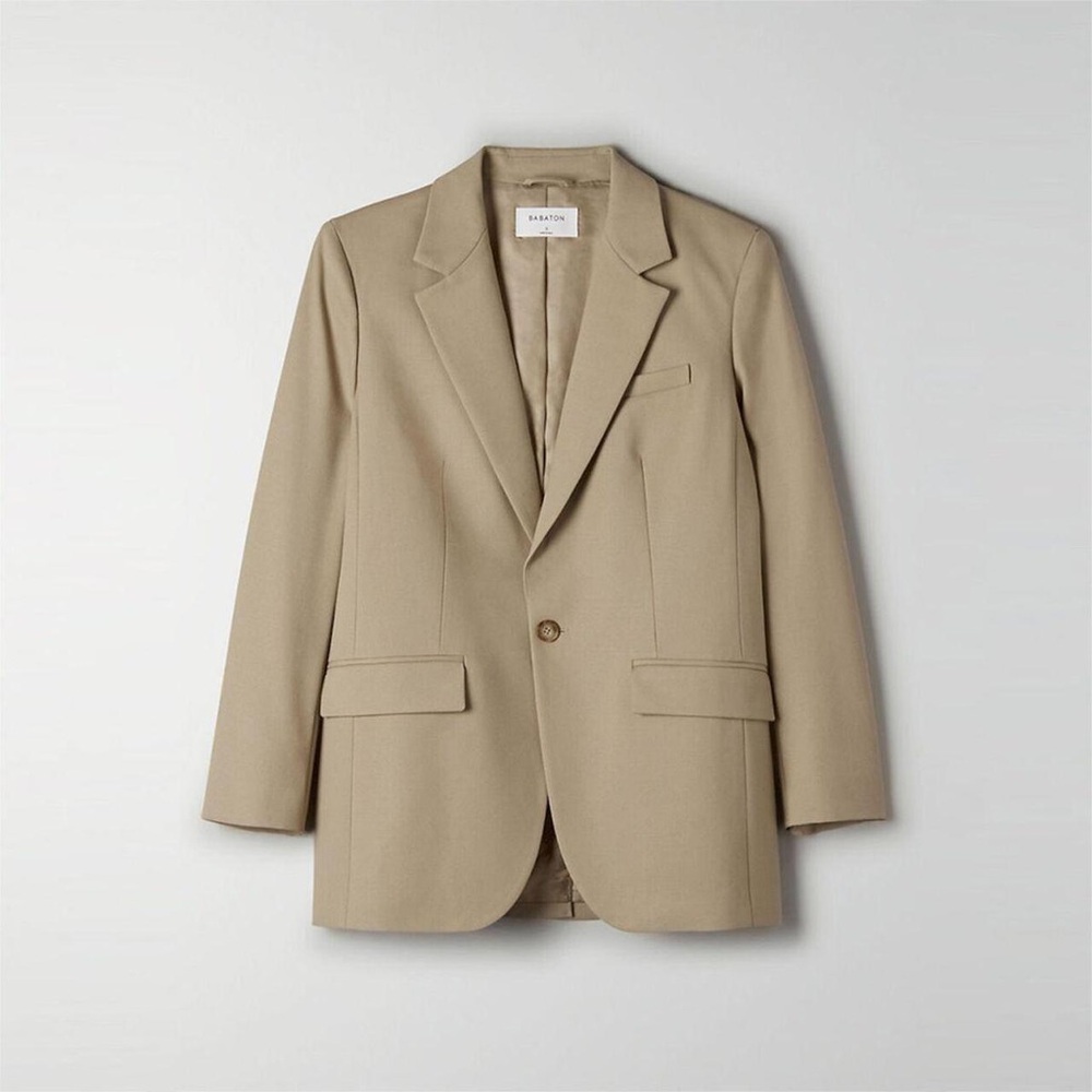 Aritzia Babaton Agency Blazer in Tan